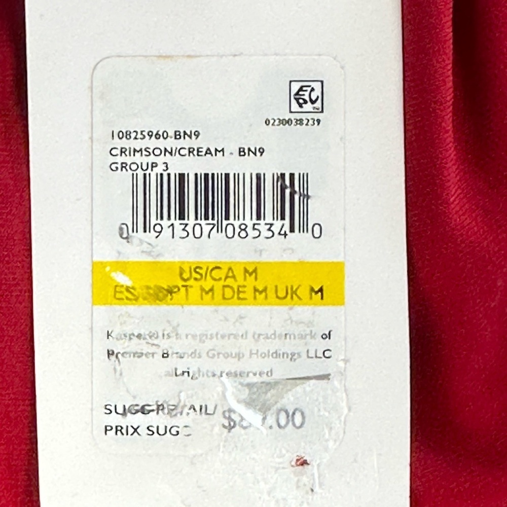 Kasper Long Sleeve V-Neck Faux Wrap Midi Dress - Red Cream - Picture 9 of 13
